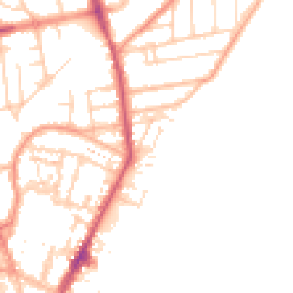 Daytime road noise heatmap for YO15 2HZ