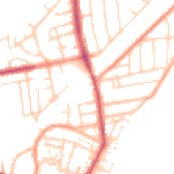 Daytime road noise heatmap for YO15 2JL