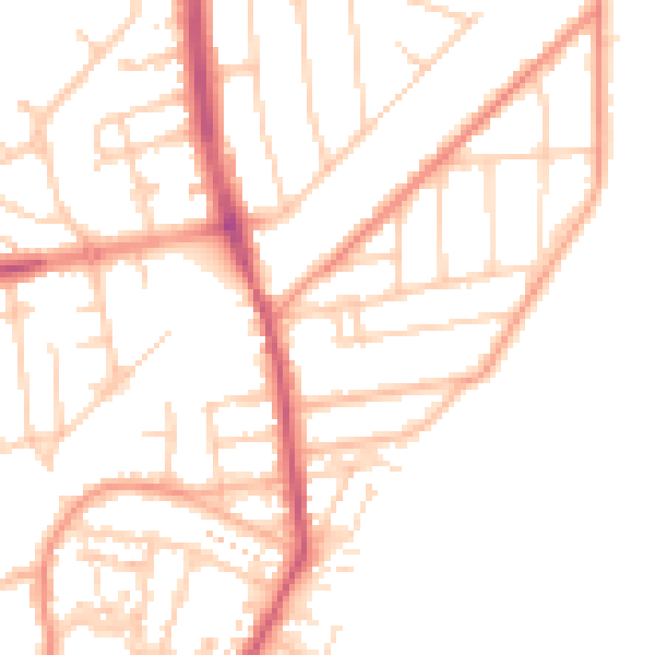 Daytime road noise heatmap for YO15 2JX