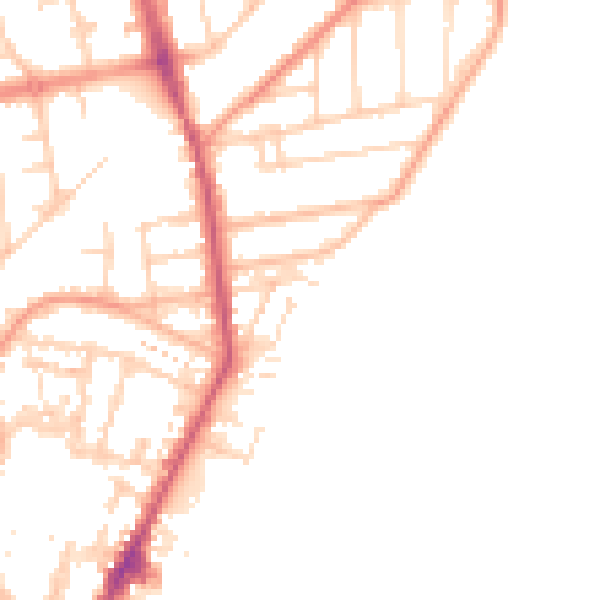 Daytime road noise heatmap for YO15 2LB