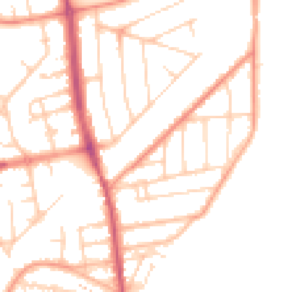 Daytime road noise heatmap for YO15 2LG