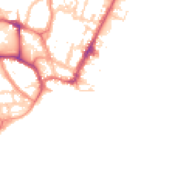 Daytime road noise heatmap for YO15 2NP