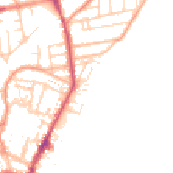 Daytime road noise heatmap for YO15 2PN