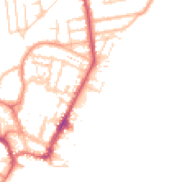 Daytime road noise heatmap for YO15 2PQ