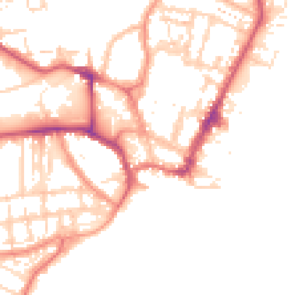 Daytime road noise heatmap for YO15 2SA