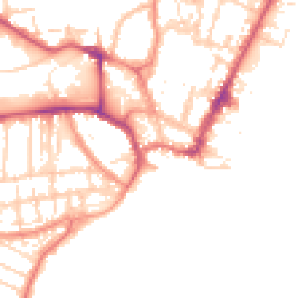 Daytime road noise heatmap for YO15 3AH