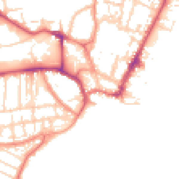 Daytime road noise heatmap for YO15 3AJ