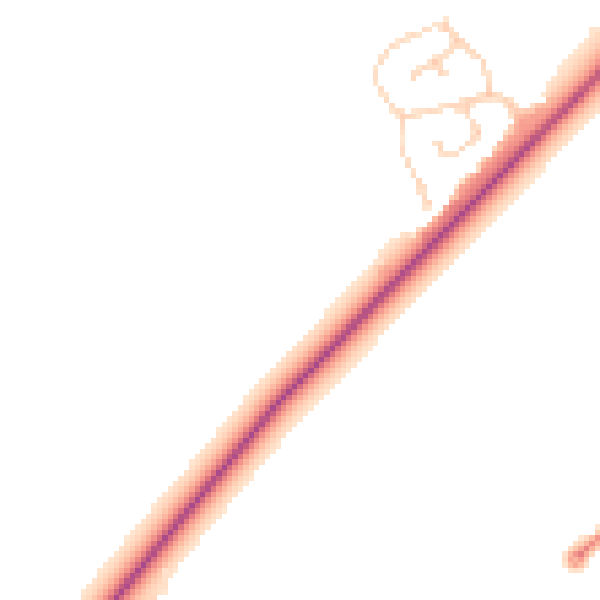 Daytime road noise heatmap for YO15 3BF