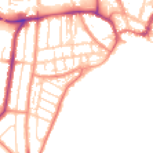 Daytime road noise heatmap for YO15 3BZ