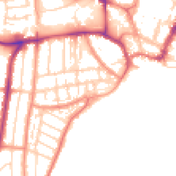 Daytime road noise heatmap for YO15 3DD