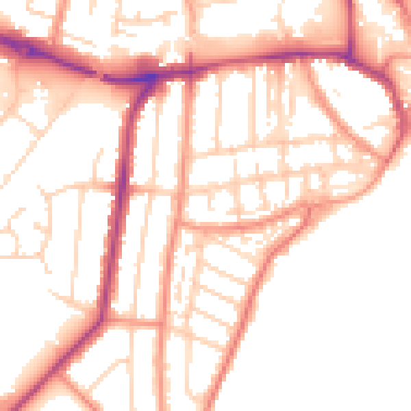 Daytime road noise heatmap for YO15 3DN