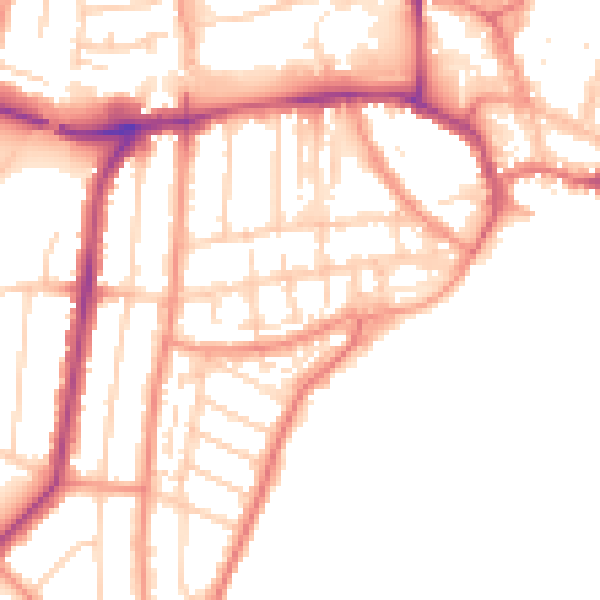 Daytime road noise heatmap for YO15 3DP