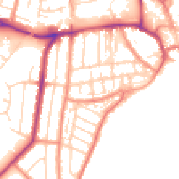 Daytime road noise heatmap for YO15 3DW
