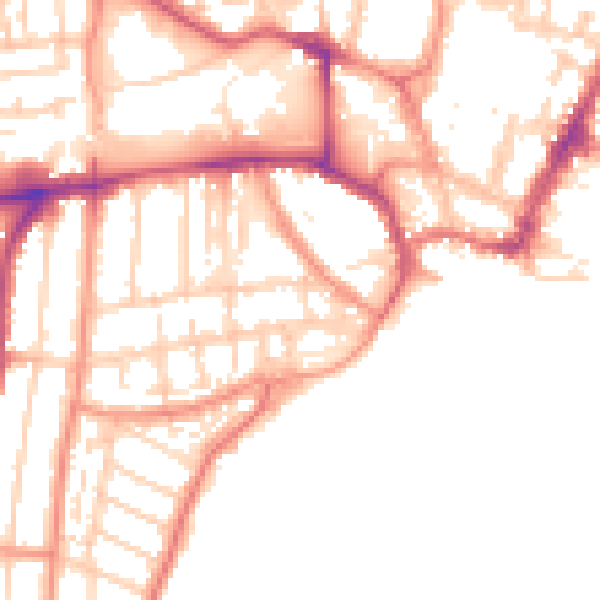 Daytime road noise heatmap for YO15 3EB