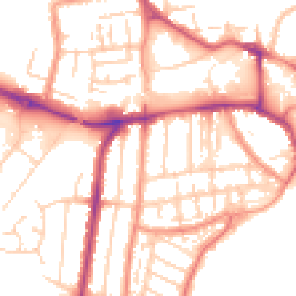 Daytime road noise heatmap for YO15 3HG