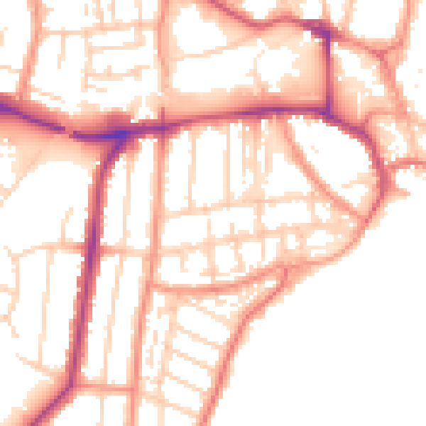 Daytime road noise heatmap for YO15 3HL