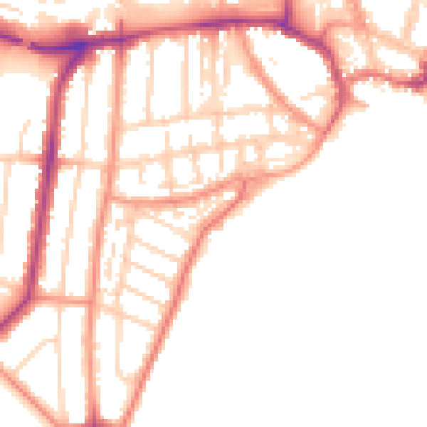 Daytime road noise heatmap for YO15 3JL