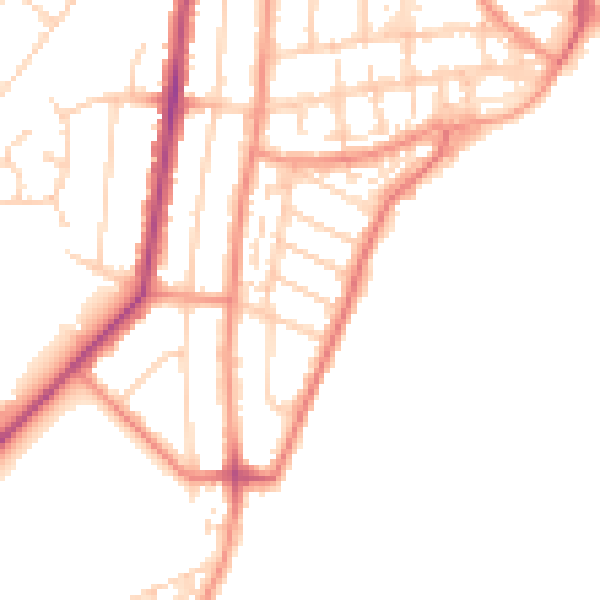 Daytime road noise heatmap for YO15 3LD