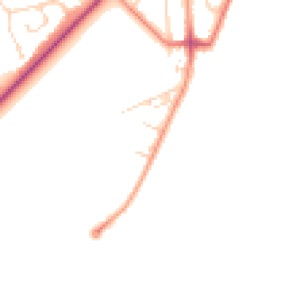 Daytime road noise heatmap for YO15 3LX