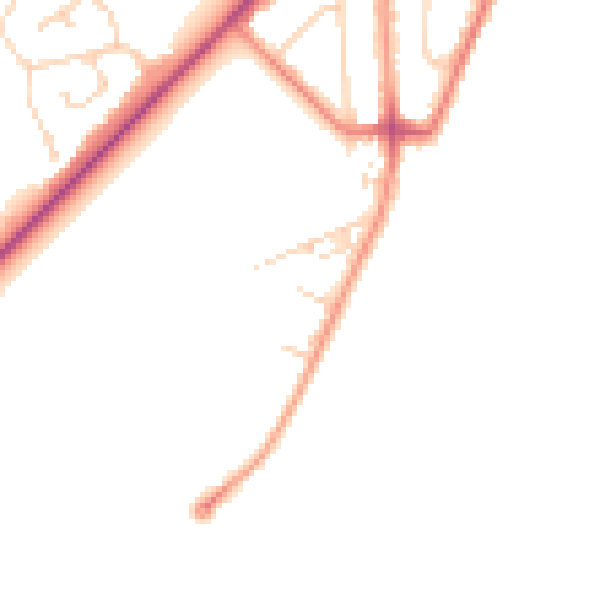 Daytime road noise heatmap for YO15 3LY
