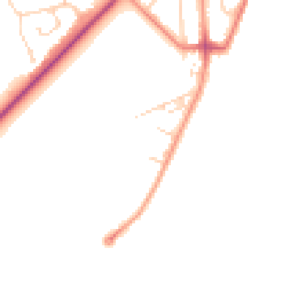 Daytime road noise heatmap for YO15 3LZ
