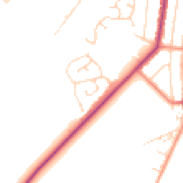 Daytime road noise heatmap for YO15 3NX
