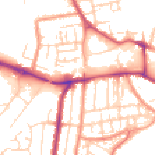 Daytime road noise heatmap for YO15 3PE