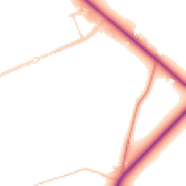 Daytime road noise heatmap for YO15 3QB