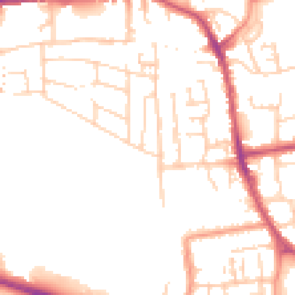 Daytime road noise heatmap for YO16 4AA