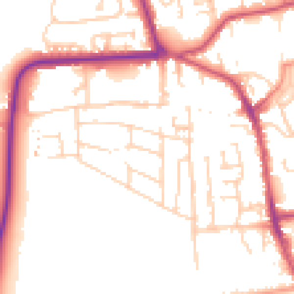 Daytime road noise heatmap for YO16 4AS