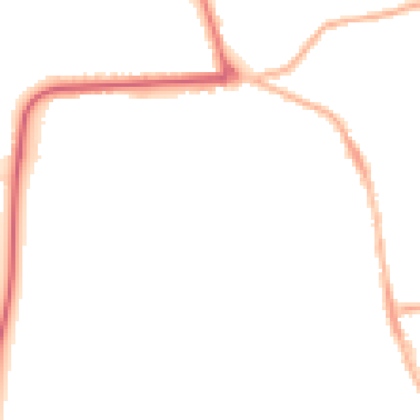 Night-time road noise heatmap for YO16 4AS