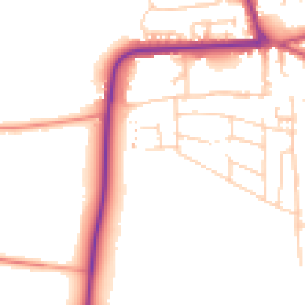Daytime road noise heatmap for YO16 4BA