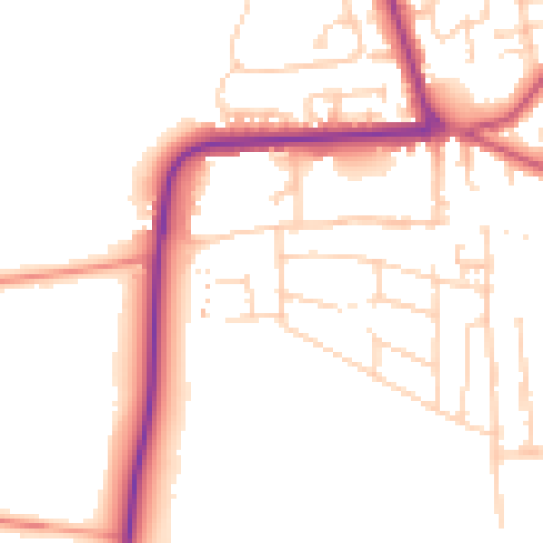 Daytime road noise heatmap for YO16 4BD