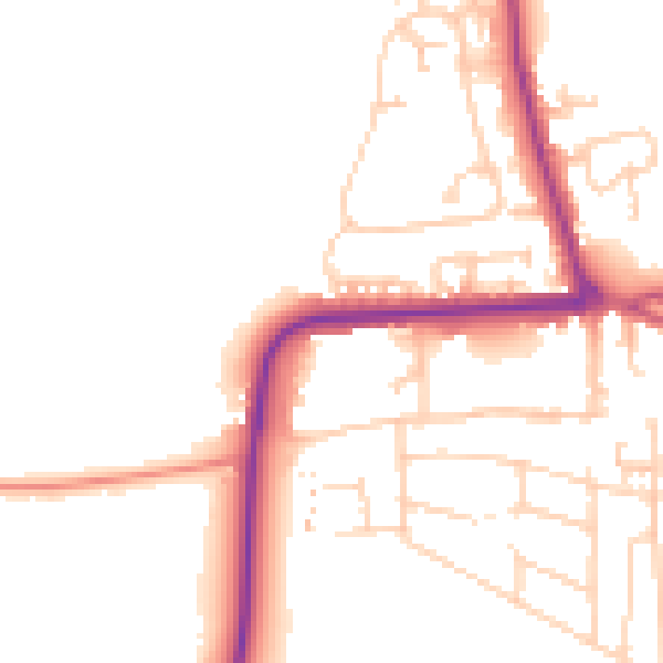 Daytime road noise heatmap for YO16 4BH