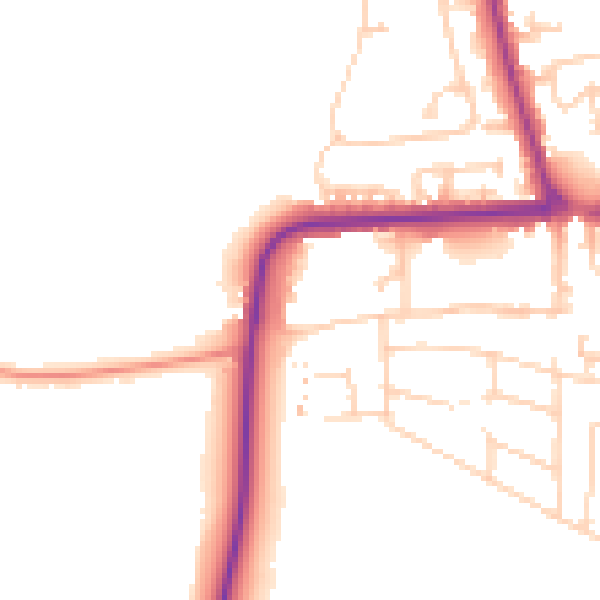 Daytime road noise heatmap for YO16 4BN