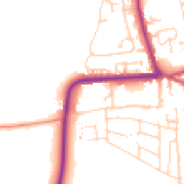 Daytime road noise heatmap for YO16 4BQ