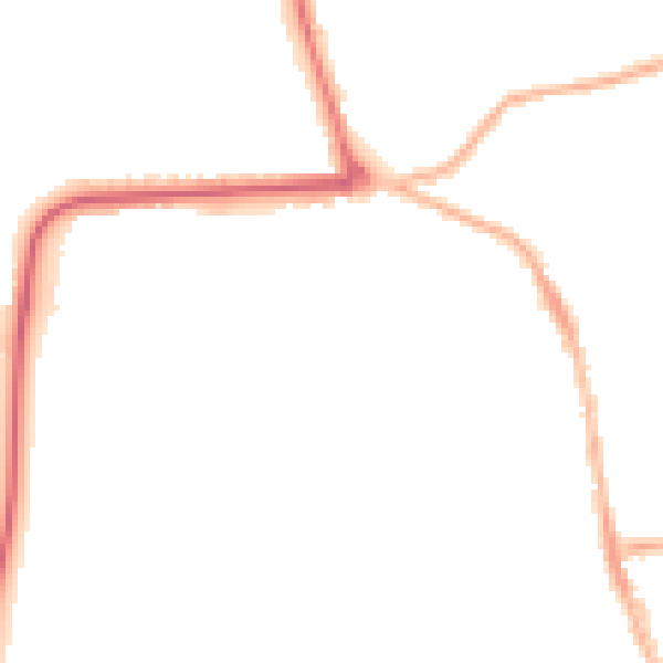 Night-time road noise heatmap for YO16 4BT