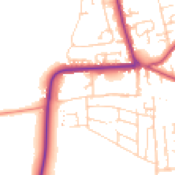 Daytime road noise heatmap for YO16 4DE