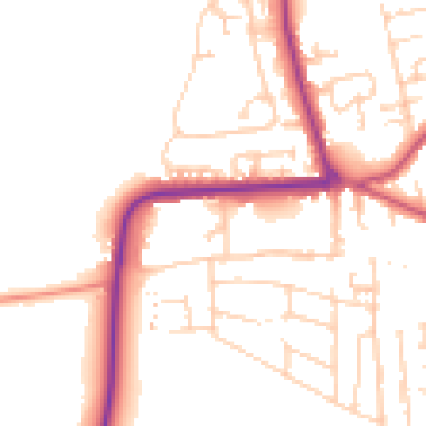 Daytime road noise heatmap for YO16 4DF
