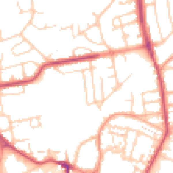 Daytime road noise heatmap for YO16 4DP