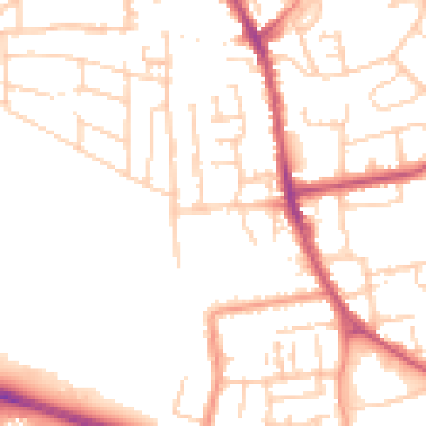 Daytime road noise heatmap for YO16 4HQ
