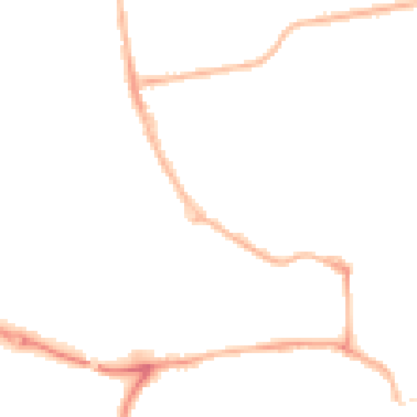 Night-time road noise heatmap for YO16 4JB
