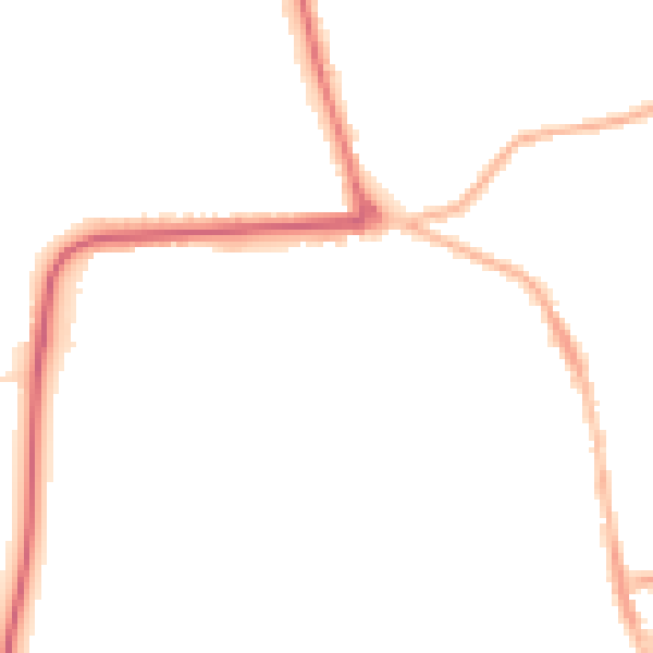 Night-time road noise heatmap for YO16 4QQ