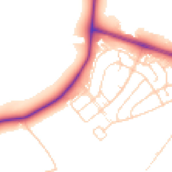 Daytime road noise heatmap for YO16 4RF