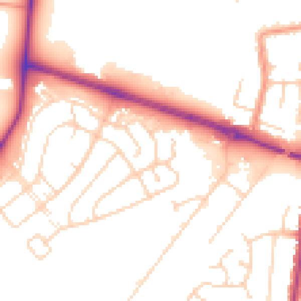Daytime road noise heatmap for YO16 4TJ