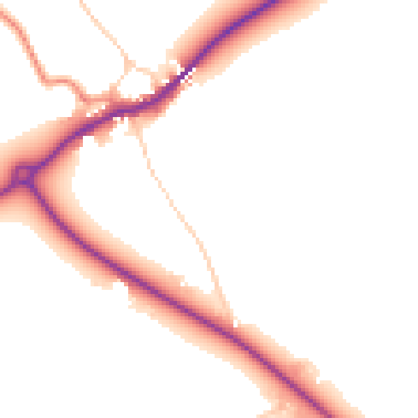 Daytime road noise heatmap for YO16 4UX