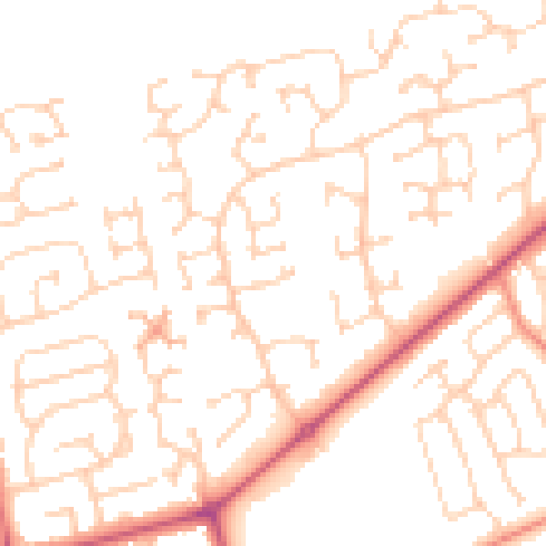 Daytime road noise heatmap for YO16 6GD