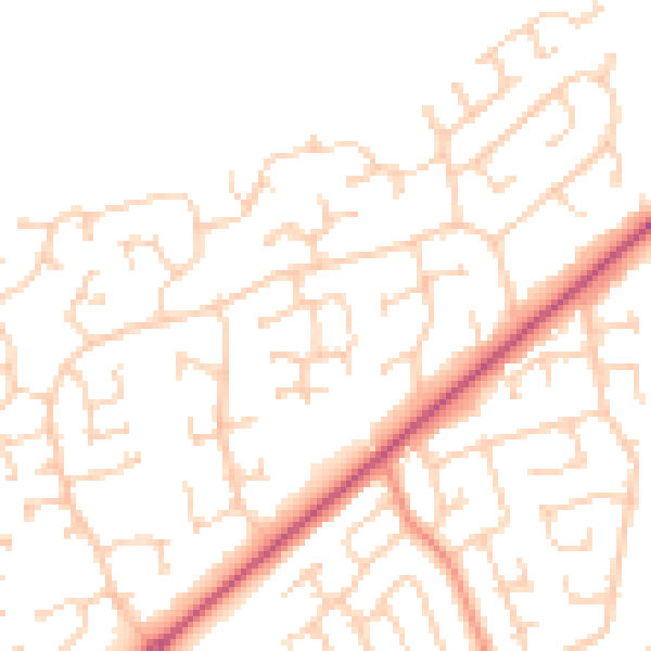 Daytime road noise heatmap for YO16 6RP