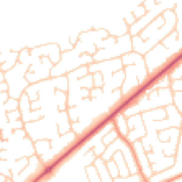 Daytime road noise heatmap for YO16 6RZ