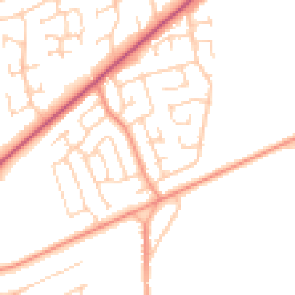 Daytime road noise heatmap for YO16 6TP
